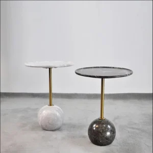 Factory Golden Stainless Steel End Table Artificial Marble Base Side Coffee Corner Table Modern Living Room Furniture
