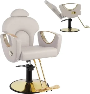 Factory Hair Cutting Golden Styling Chair Beauty Salon Hair Barber Salon Chair Reclining