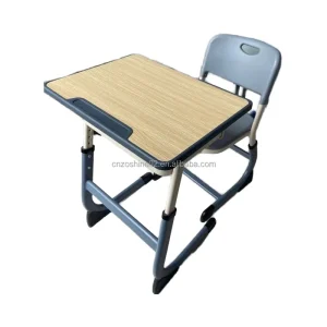 Factory Heavy Duty School Desk and Chair Set Height Adjustable Primary Student Furniture Metal Frame