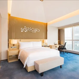 Factory Hotel Room Furniture Set Design Wood Design Complete Customized Star Queen Size Bed Modern Hotel Bedroom Furniture
