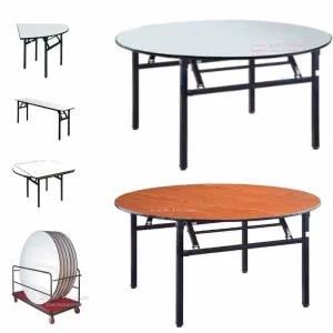 Factory Hotel Room Furniture Set Iron Folding Used Round Banquet Table