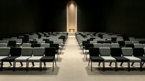 Factory Interlock Steel Church Chairs Stackable Auditorium Seating for School University Conference Room