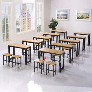 Factory Kindergarten and School Furniture Simple Design Student Reading Table and Chair for Library
