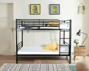 Factory Knock Down Detachable Steel Double Decker Bed Heavy Duty Metal Bunk Bed Frame for Dormitory