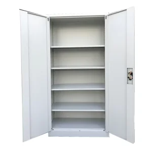 Factory Knock Down Structure Steel Office Furniture 2 Door Cupboard Metal Storage Filing Cabinet With 4 Adjustalbe Shleves