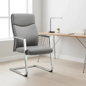 Factory Luxury Leather Modern Executive Visitor Chair Comfort Fixed Base Office Conference Waiting Room Guest Chair