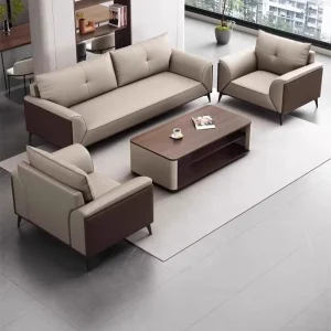 Factory Luxury Modern Executive Leather Sofa Commercial Office Furniture Set