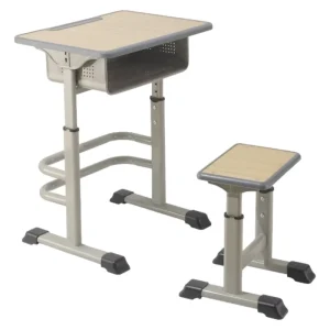 Factory Manufacture Adjustable Steel Wood Construction Durable Furniture School Desks Chairs Set for Classroom