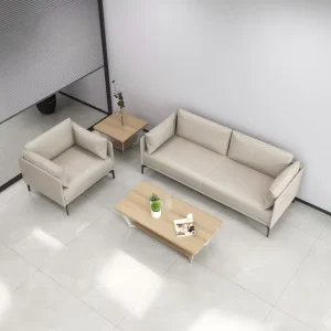 Factory Modern Coffee Table Lounge Tea Table Environmentally Friendly Mfc Countertop Steel Frame Leg Design