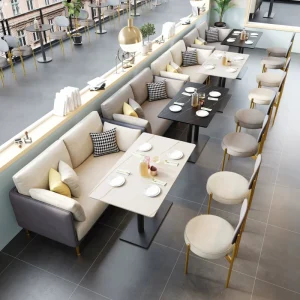 Factory Modern Dining Table Chair Sofa Sets Custom Catering Coffee Shop Leisure Restaurant Sofa Table