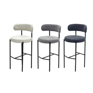 Factory Modern High Quality Bar Stools with Durable Metal Frame and Footrest for Kitchen Islands