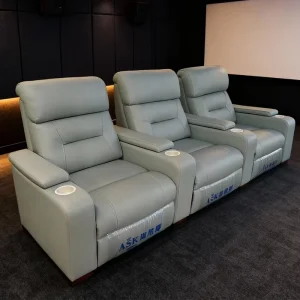 Factory Modern Home Cinema Seats Theater Furniture Genuine Leather 3 Seater Recliner Chair Modern Media Room Cinema Sofa