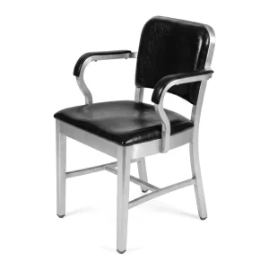 Factory Modern Industrial Aluminum High Back Navy Eco Friendly Upholstered Restaurant Dining Chair Mall Gym