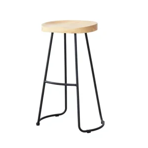 Factory Modern Metal Wood Bar Stool with Iron Frame and Leg High Bar Chair for Home Bar Commercial Use Without Backseat