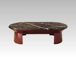 Factory Modern Minimalist Paper Finish Marble Top with MDF High Gloss Painting Living Room Coffee Table
