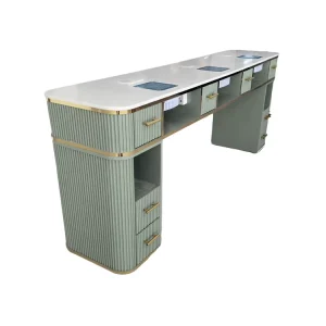 Factory Modern Multi functional Storage Wood Beauty Salon Nail Table with Dust Collector and Eco Friendly Design
