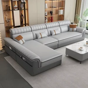 Factory Modern Nordic Simple Leather Sofa Suitable for Large Family for Fabric Modern Home Furniture Living Room
