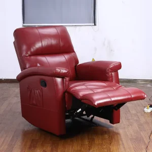 Factory Modern PU Leather Power Reclining Red Electric Massage Extendable Remote Control Metal Home Cinema Theater