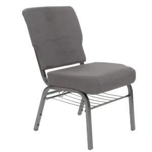 Factory Modern Popular Theater Chair Gray Fabric Church Chairs With Metal Rack