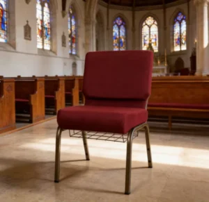 Factory Modern Popular Theater Chair Navy Blue Fabric Church Chairs with Metal Rack Outdoor Living Room Electric