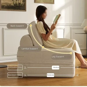 Factory Modern Single Floor Sofa Chair Chenille Fabric Vacuum Compressed Roll Pack No Installation Home Furniture