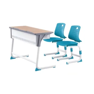 Factory Modern Style Two seat Student Desk and Chair Set School Furniture Set
