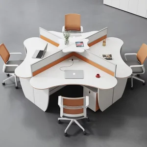Factory Modern Wooden MDF Panel Full Set Office Desk Workstation Cubicle Healthy Design Screen Desk Commercial Use OEM Luxury