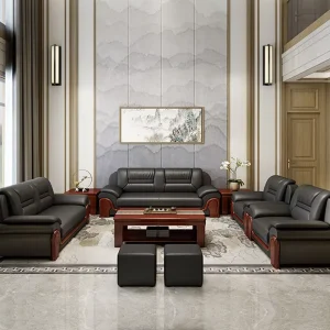 Factory New Model Office Sofa Hotel Reception Room Meeting Area Office Sofa Coffee Table Set
