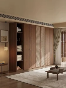 Factory New Style Modern Freestanding Foldable Eco-Friendly Solid Wood Bedroom Furniture Wardrobe for Apartment & Hotel Use