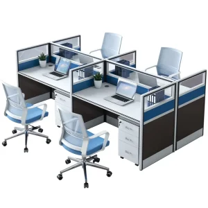 Factory OEM 4-Person Office Desk Workstation Partition with Cable Box Modern MDF Steel Cubicle