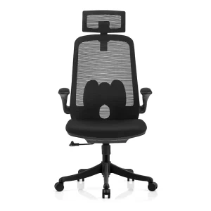 Factory OEM Mesh Office Chair Ergonomic Swivel Aluminum Base Rotating Lift Locking Tilt Black