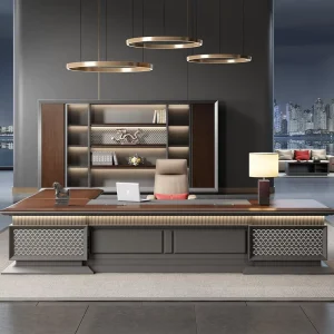 Factory Office Desk and Chair Set with Lamp Light Luxury MDF Executive Workstation Combination for Home Commercial Office