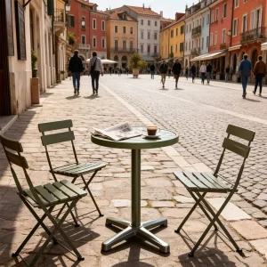 Factory Outdoor Furniture Waterproof Durable Bistro Garden Aluminum Restaurant Table Top for Patio Hotel Cafe