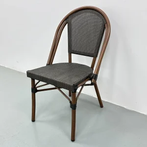 Factory Outdoor Garden Furniture Restaurant Stackable Chairs Aluminum Frame Coffee Shop Chairs Weather Resistant