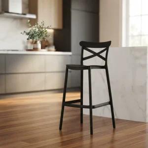 Factory Outlet Colors PP Plastic High Chair Stackable Bar Chairs for Kitchen Bar Shop