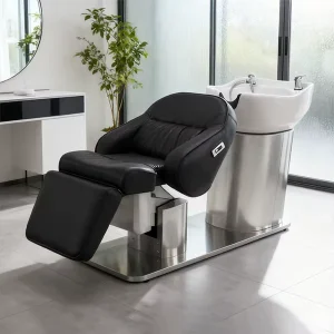 Factory Outlet Electric Shampoo Chair Modern Comfortable PU Leather Salon Equipment Headspa Massage Shampoo Bed with Bowl