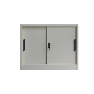 Factory Outlet Steel Filing Cupboard 2 Sliding Doors Office Metal Low Storage Cabinet