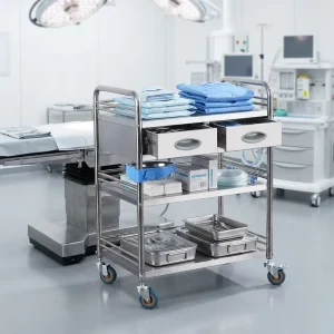 Factory Price 304 Stainless Steel Special Instrument Transfer Multifunctional Trolley Cart for Operating Rooms