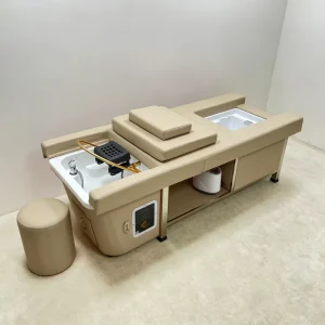 Factory Price Beige Salon Shampoo Bed Head Spa Therapy Barber Shop Use Head Spa Bed with Water Circulation Head Care Furniture