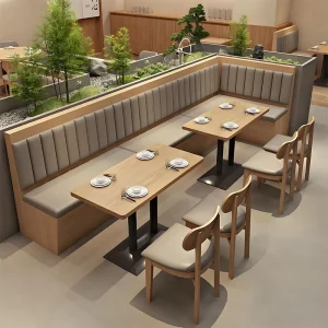 Factory Price Commercial Booth Seating Corner Sofa Table Chair Set Modern Soft Cafe Hotel Restaurant Furniture for Coffee Shop