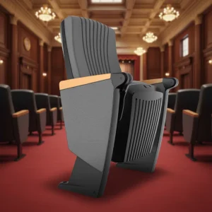 Factory Price Folding Fabric Theater Seat Auditorium Chair with Table Writing Pad for Cinema School Classroom