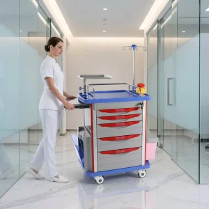 Factory Price High Quality ABS Plastic Mobile Medical Trolley Emergency Crash Cart with Drawers for Hospital Use