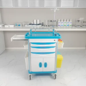 Factory Price Hospital ABS Medical Supply Portable Emergency Medical Cart Mobile Hospital Trolley 50 lb Load Capacity 4 Silent