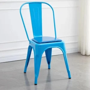 Factory Price Industrial Style Wrought Iron Metal Dining Chairs for Leisure Cafes Kitchens and Restaurants