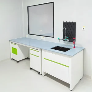 Factory Price Laboratory Furniture Workbench Chemical Resistant Lab Wall Bench with Sink