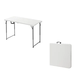 Factory Price Lightweight Hotel & Hospital Use Steel Frame HDPE 4ft Adjustable Height Outdoor Portable Folding Table