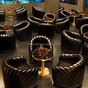 Factory Price Modern Bar Lounge Furniture Sofa Chair With Round Table Luxury Club Cafe Seating Set Commercial Bistro Furniture