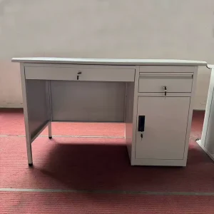 Factory Price Modern Executive Computer Desk with Stainless Steel Base and Box Drawers Commercial Office Furniture