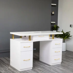 Factory Price Modern Marble Top Nail Table for Manicure and Salon Furniture