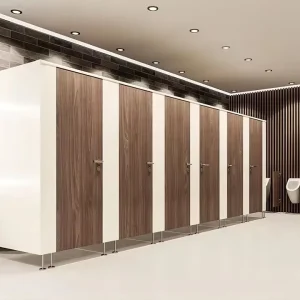 Factory Price Modern Waterproof Antibacterial Hpl 13mm Hotel Toilet Shower Partition Bathroom Cabinet Vanity with Accessories